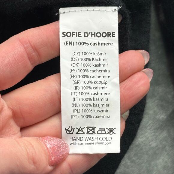 Sofie D’Hoore Sweater Women’s M 100% Cashmere Cardigan Quiet Luxury Soft Black - Picture 6 of 13